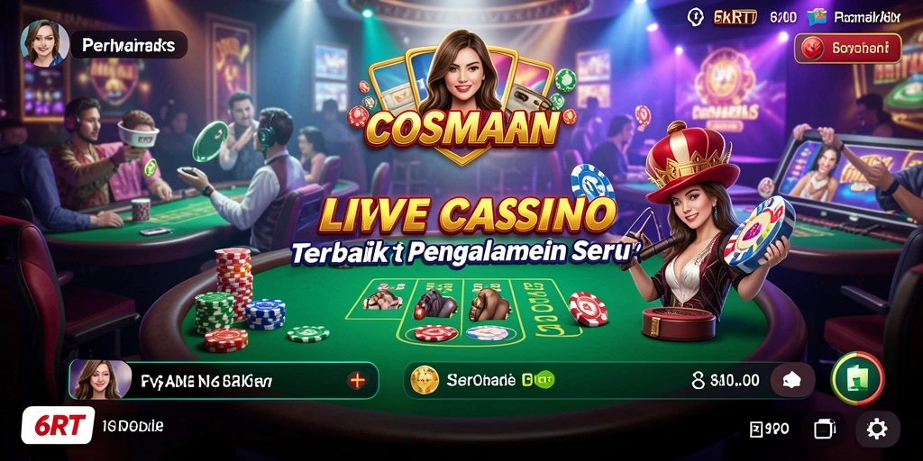 Screenshot gameplay Live Casino 6RT yang seru dan mendebarkan.