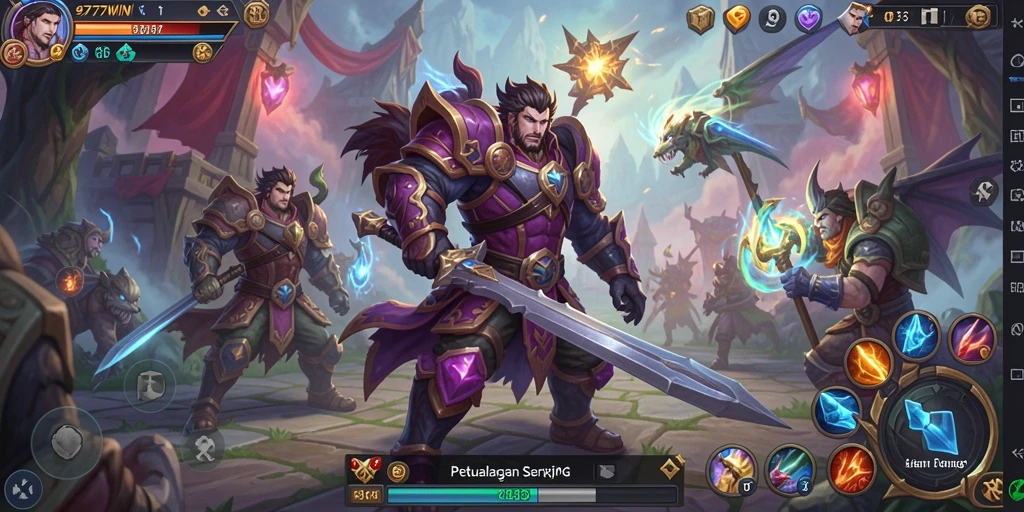 Tangkapan layar gameplay ARPG 9777WIN yang mendebarkan.