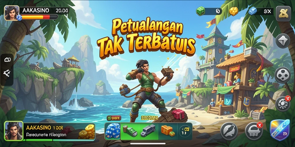 Tangkapan layar AAKASINO menampilkan pemain yang menjelajahi dunia terbuka.