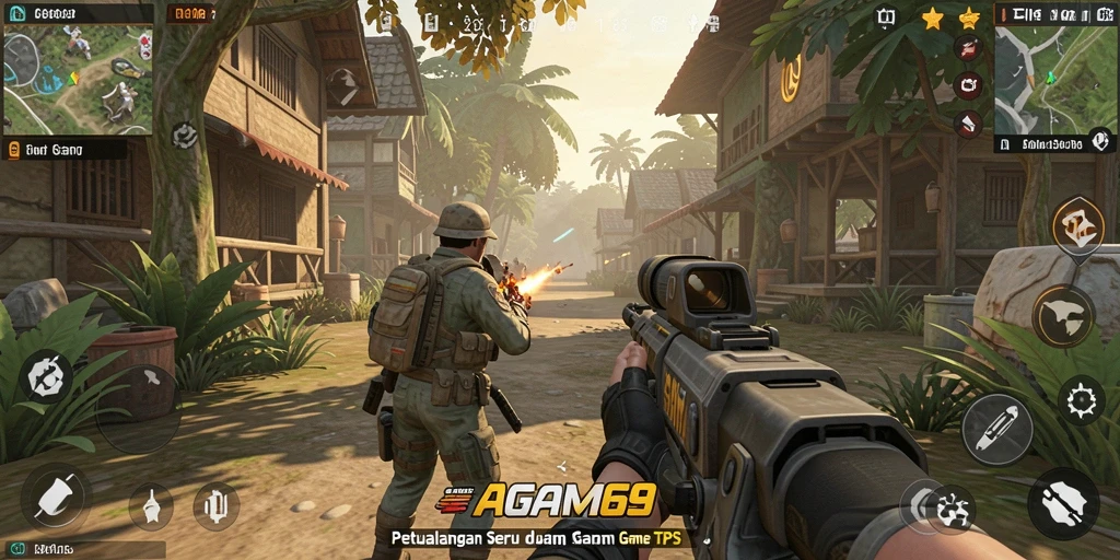 Tangkapan layar gameplay AGAM69 menunjukkan aksi mendebarkan di medan perang.