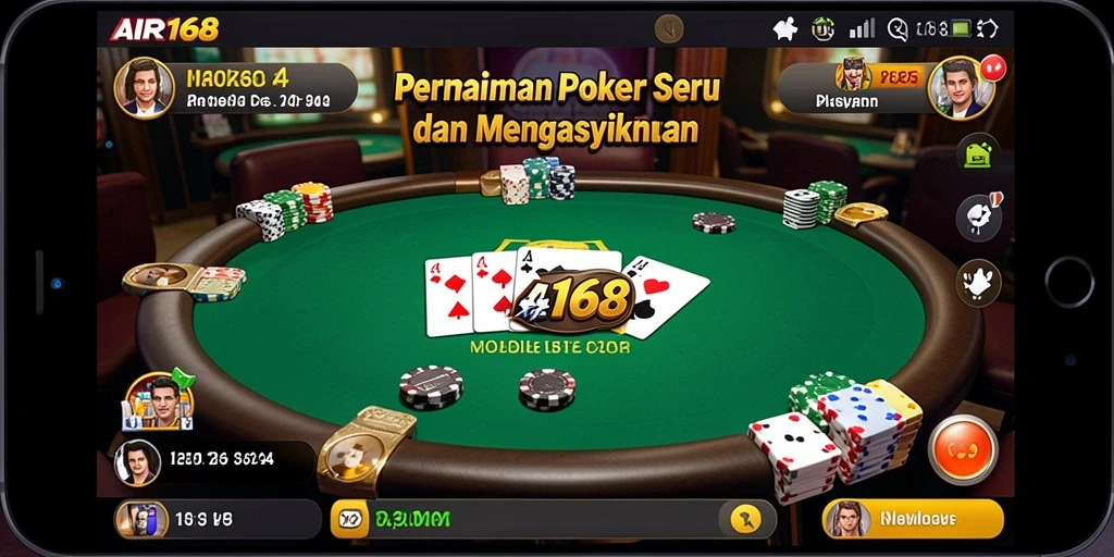 Screenshot gameplay AIR168 yang menunjukkan aksi poker yang mendebarkan.