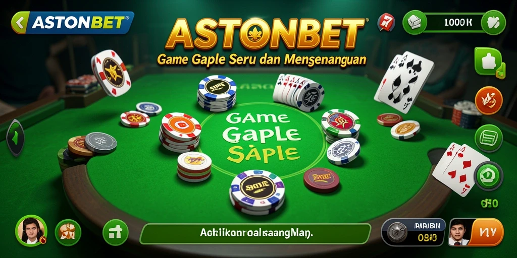 Tampilan gameplay Gaple yang seru dan interaktif di ASTONBET.