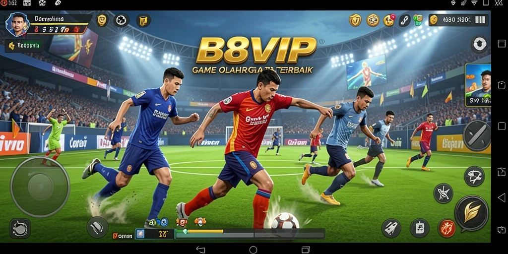Screenshot B8VIP menunjukkan intensitas gameplay olahraga yang seru.