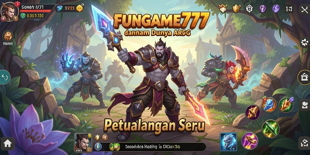 Screenshot utama FUNGAME777 menampilkan aksi pertempuran mendebarkan di dunia ARPG.