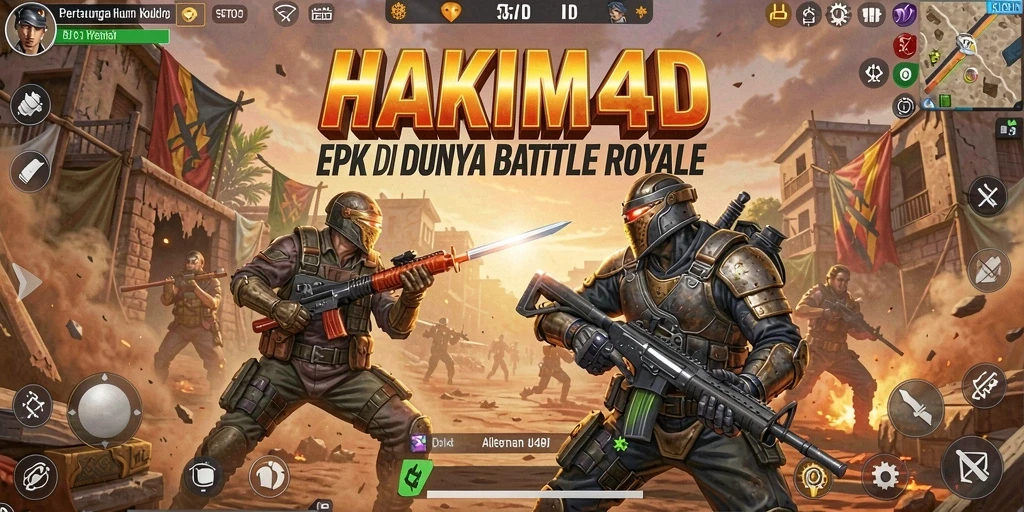 Tampilan menarik gameplay di HAKIM4D dengan pertarungan Battle Royale.