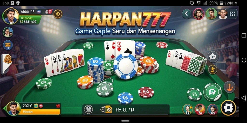 Tampilan gameplay Gaple yang seru di HARAPAN777.