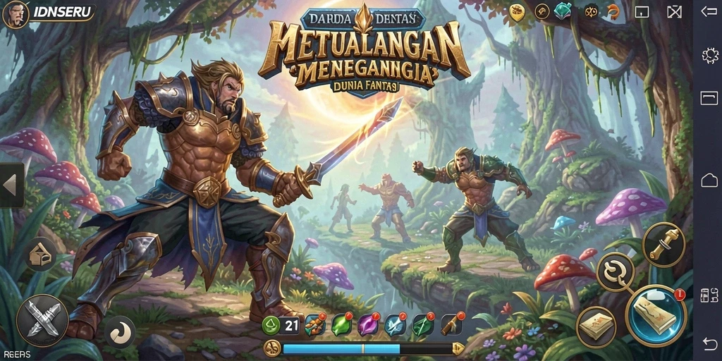Tangkapan layar gameplay IDNSERU dengan suasana petualangan yang seru.