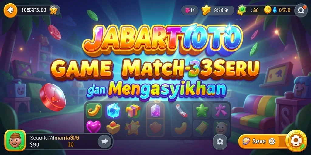 Tampilan gameplay JABARTOTO yang menarik dan penuh warna dalam genre Match-3.