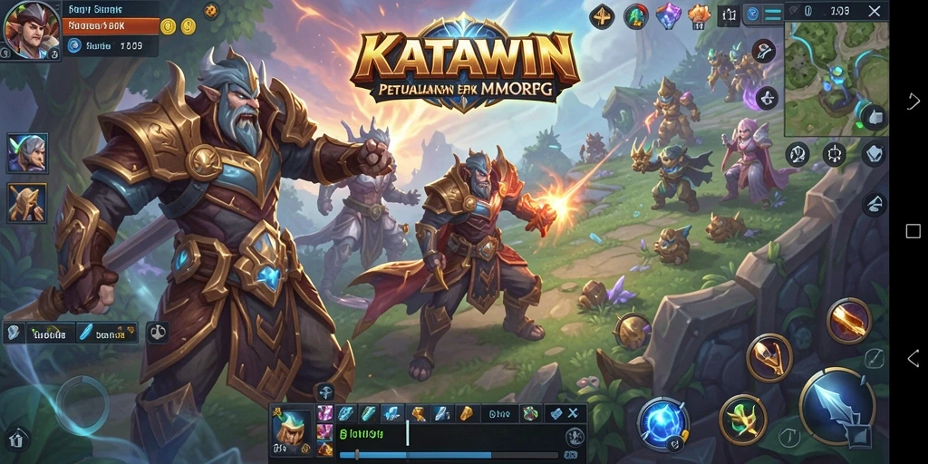Screenshot gameplay KATAWIN dengan aksi pertempuran yang seru.