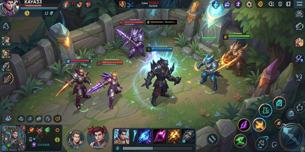 Tampilan menegangkan dalam pertempuran KAYA33 di arena MOBA.
