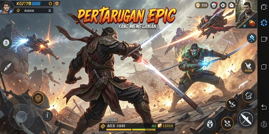 Tangkapan layar memperlihatkan pertarungan seru antar karakter di KG778.