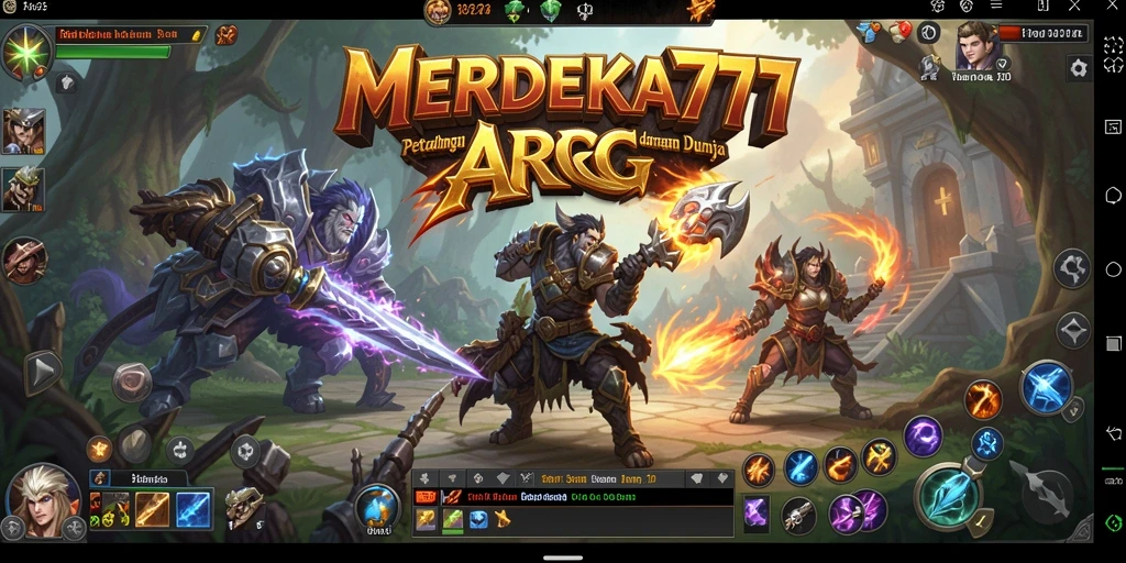 Tampilan gameplay seru di dunia ARPG MERDEKA777.