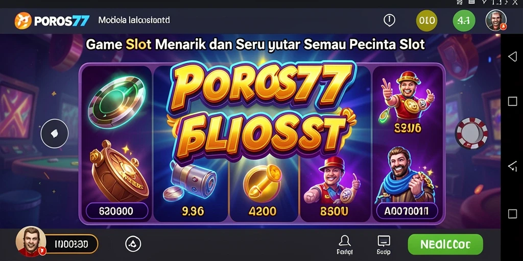 Screenshot gameplay POROS77 yang menampilkan mesin slot yang memukau.