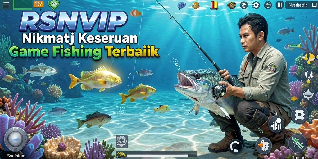 Screenshot utama RSNVIP menampilkan gameplay Fishing yang mendebarkan.