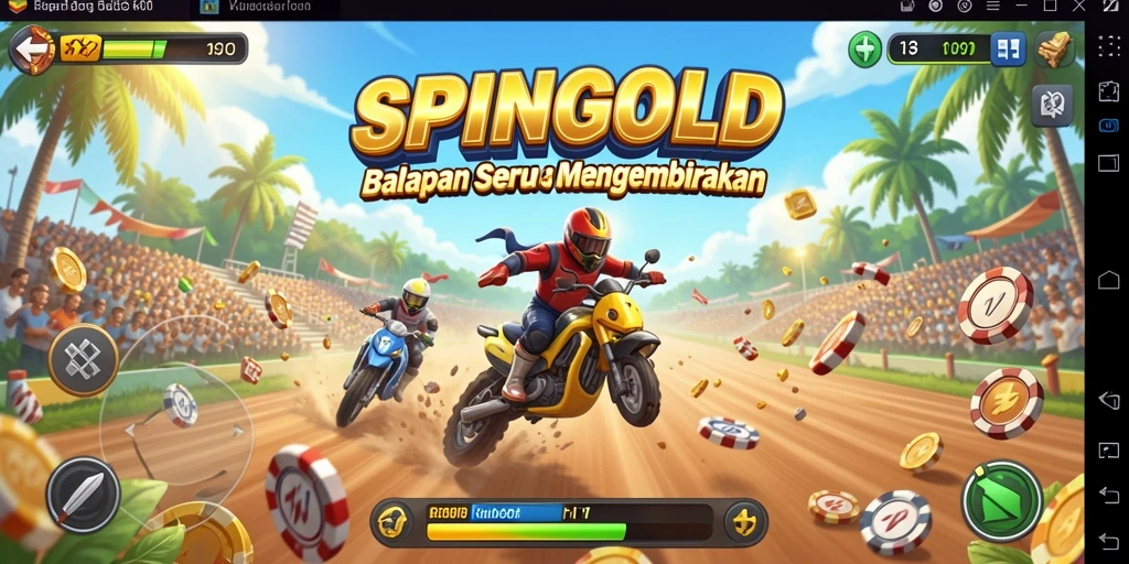 Tangkapan layar SPINGOLD menampilkan aksi balapan yang mendebarkan dan grafis yang memukau.
