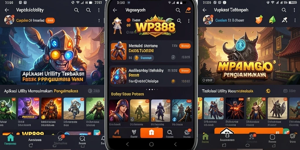 Screenshot utama WP888 menampilkan antarmuka aplikasi Utility yang sederhana dan intuitif.
